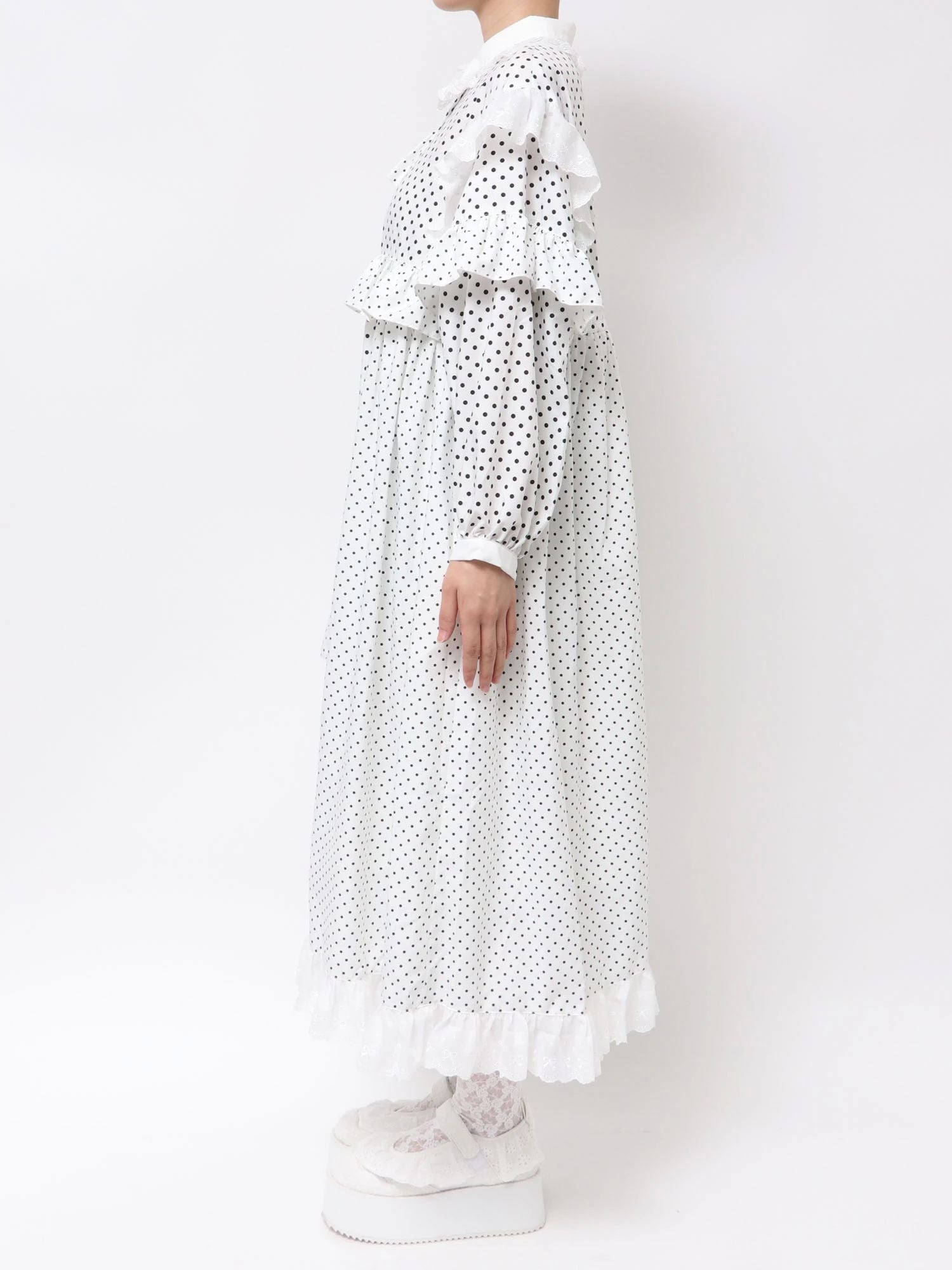 merry jenny｜Frill Dot Decoration Dress