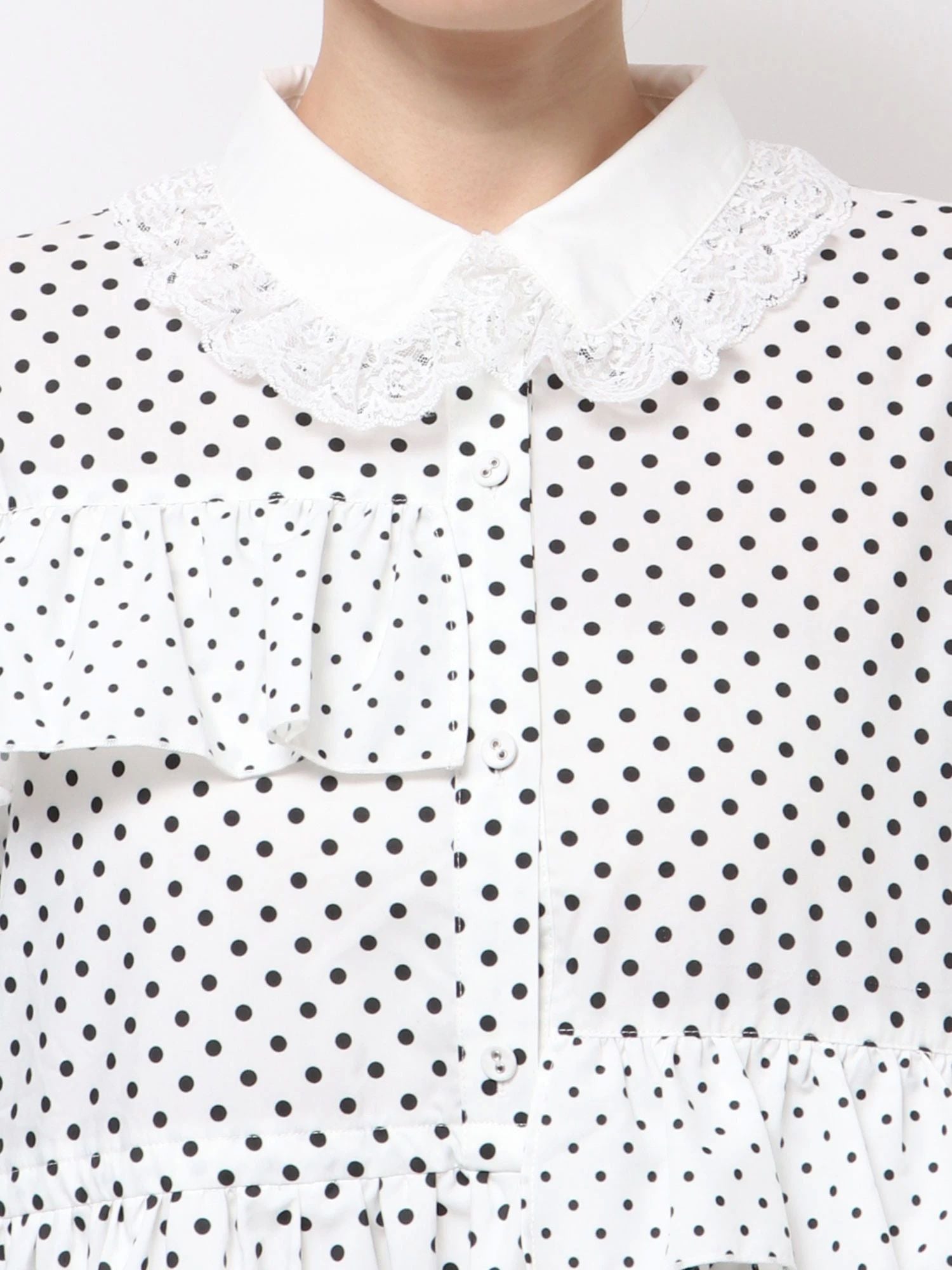 merry jenny｜Frill Dot Decoration Dress