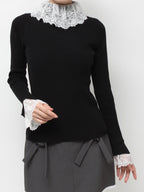 merry jenny｜Lace Rib Knit