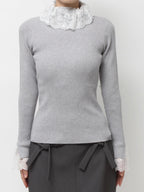 merry jenny｜Lace Rib Knit