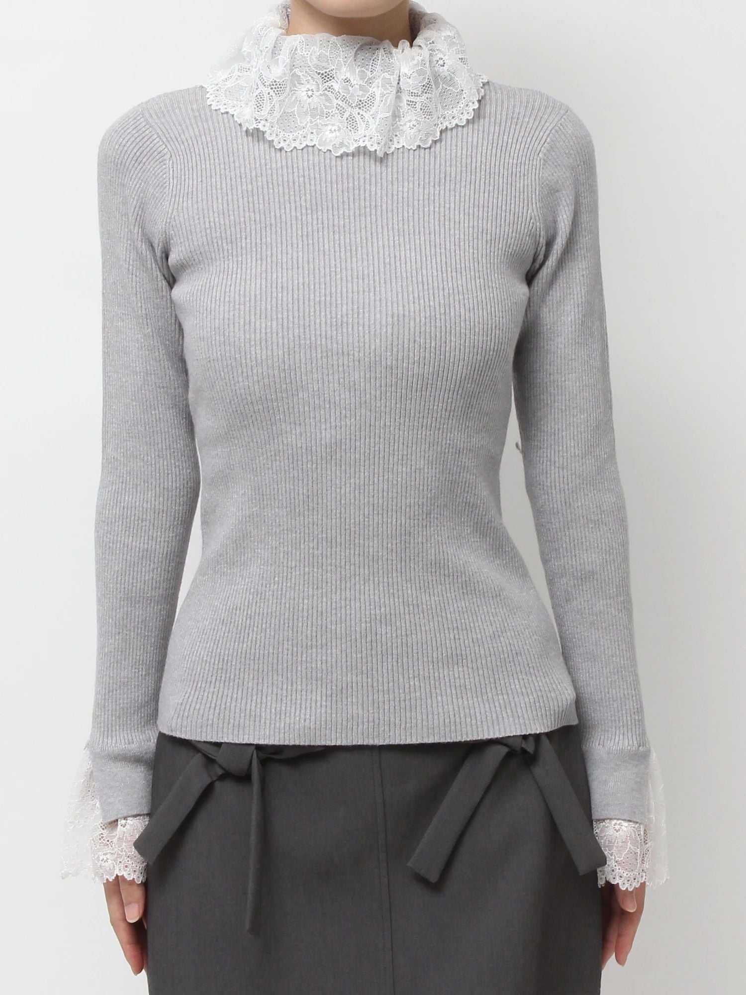 merry jenny｜Lace Rib Knit