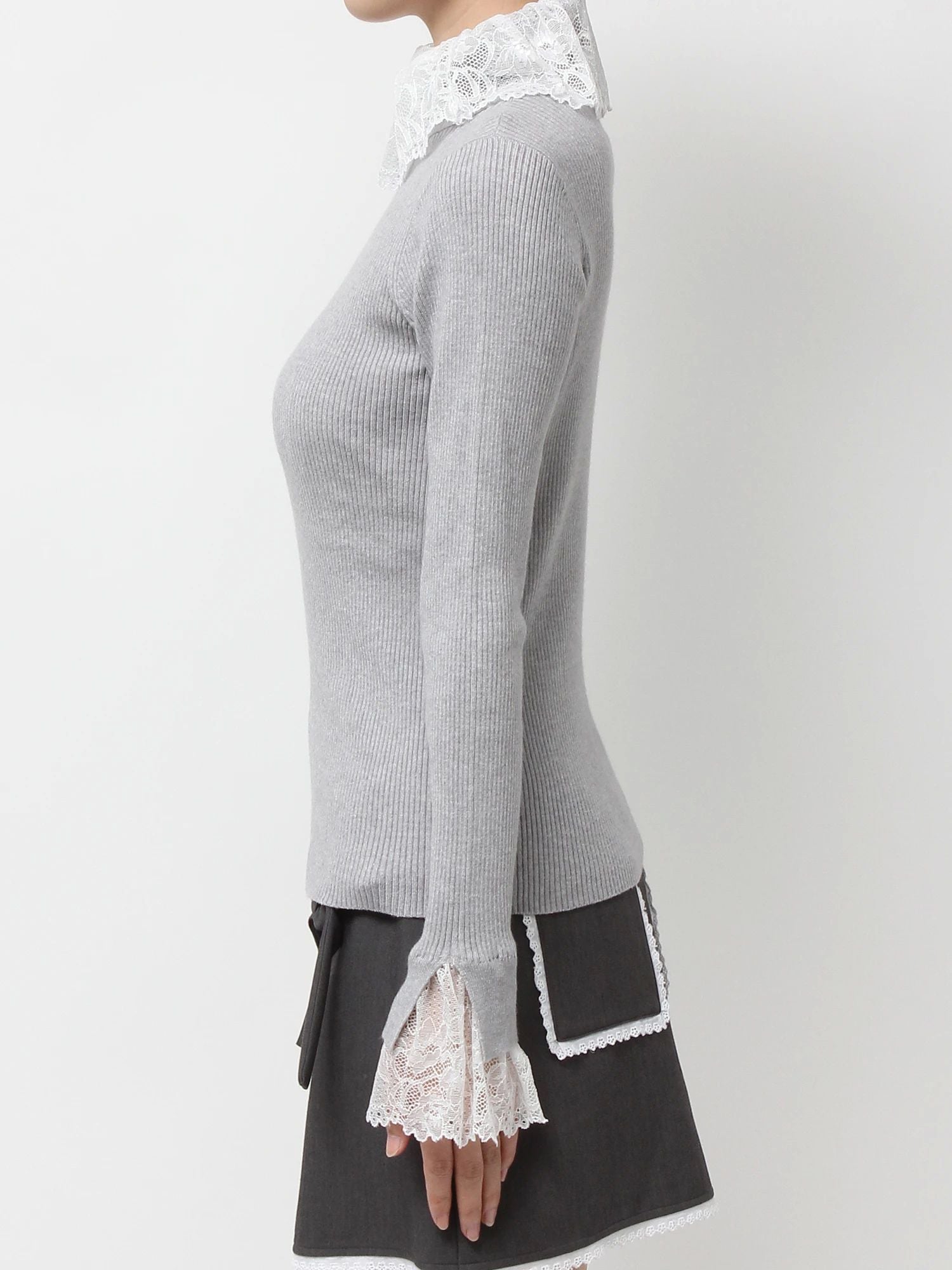 merry jenny｜Lace Rib Knit