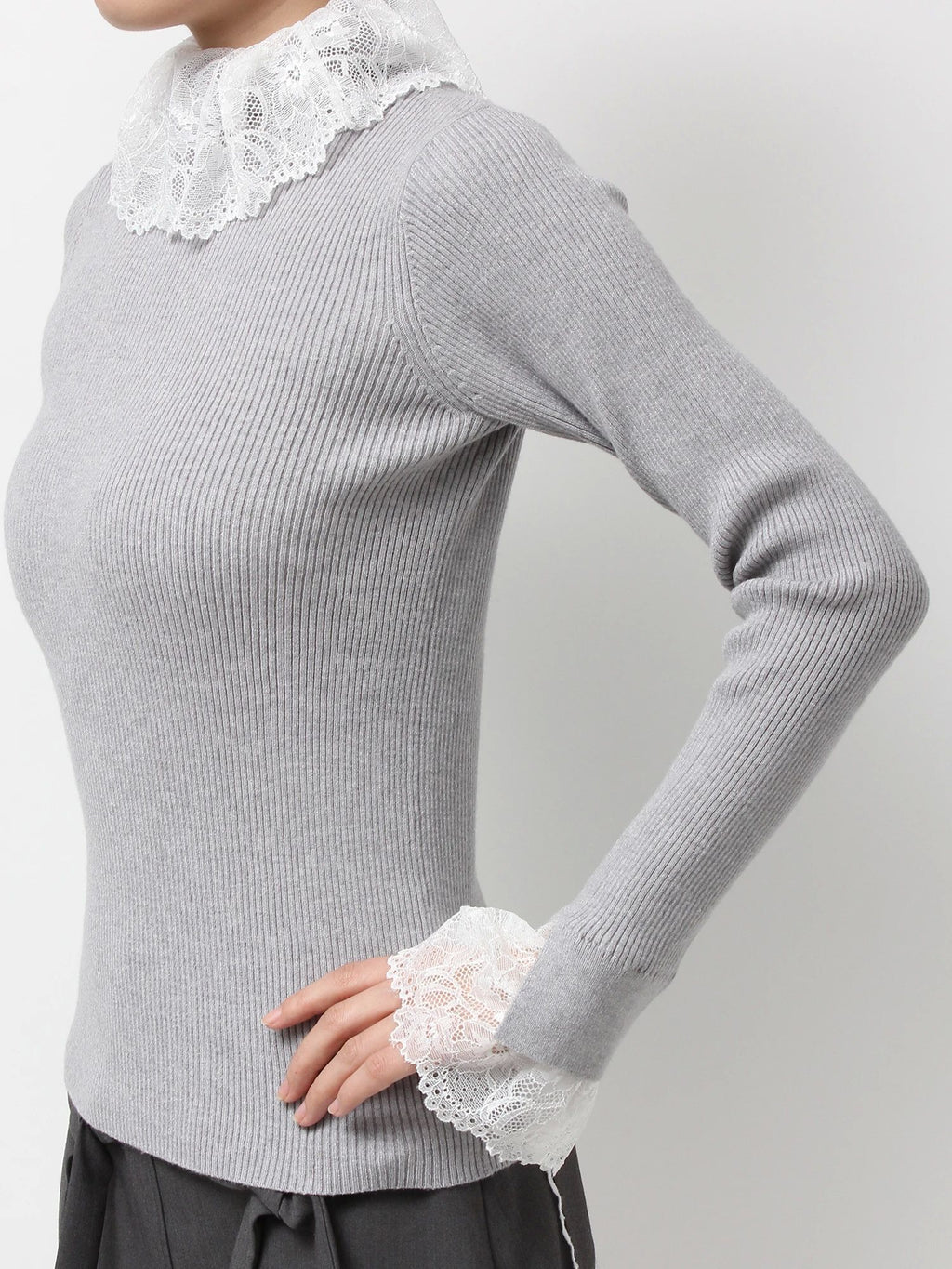merry jenny｜Lace Rib Knit