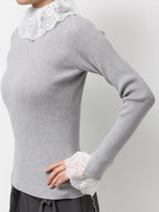 merry jenny｜Lace Rib Knit