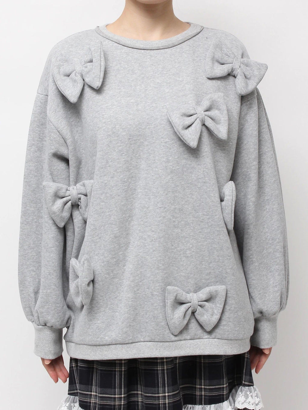 merry jenny｜Pom-pom ribbon sweatshirt
