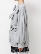 merry jenny｜Pom-pom ribbon sweatshirt
