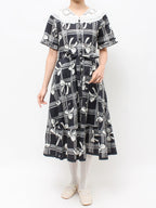 merry jenny｜Lace-Collar Shirt Dress