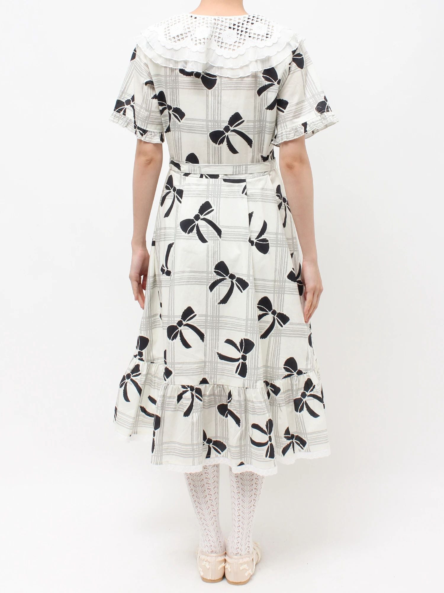 merry jenny｜Lace-Collar Shirt Dress