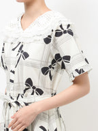 merry jenny｜Lace-Collar Shirt Dress