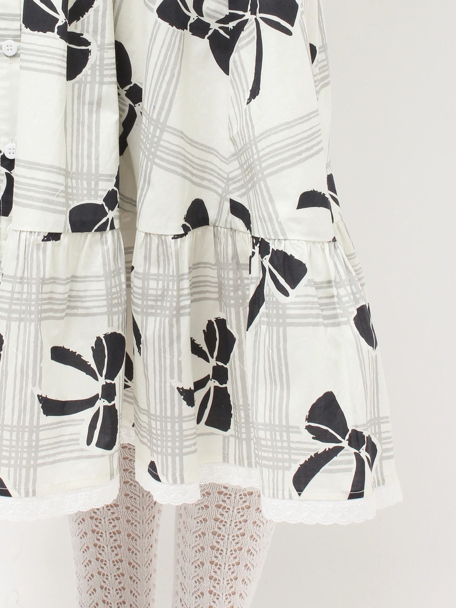 merry jenny｜Lace-Collar Shirt Dress