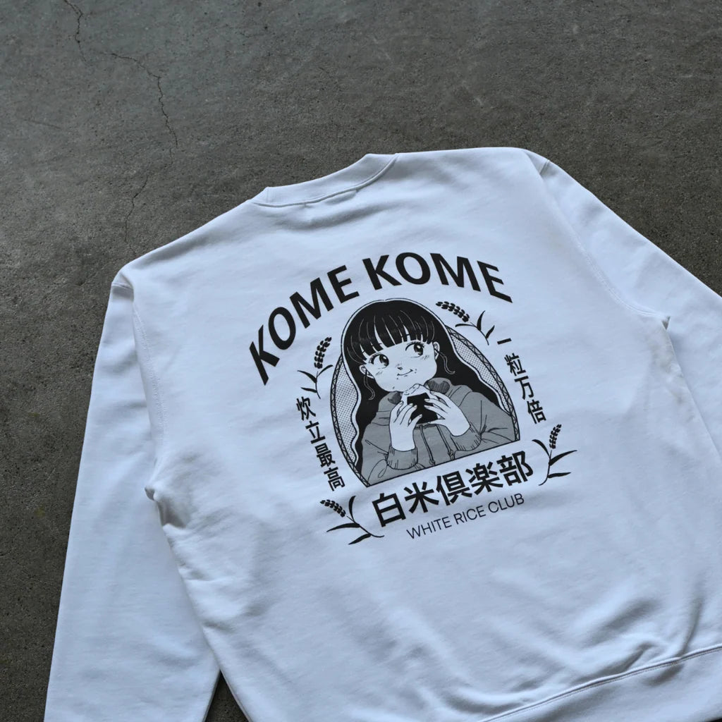 One Drop - Tsukasa Shimada "White Rice Club" Crewneck Sweatshirt - 2 Colors