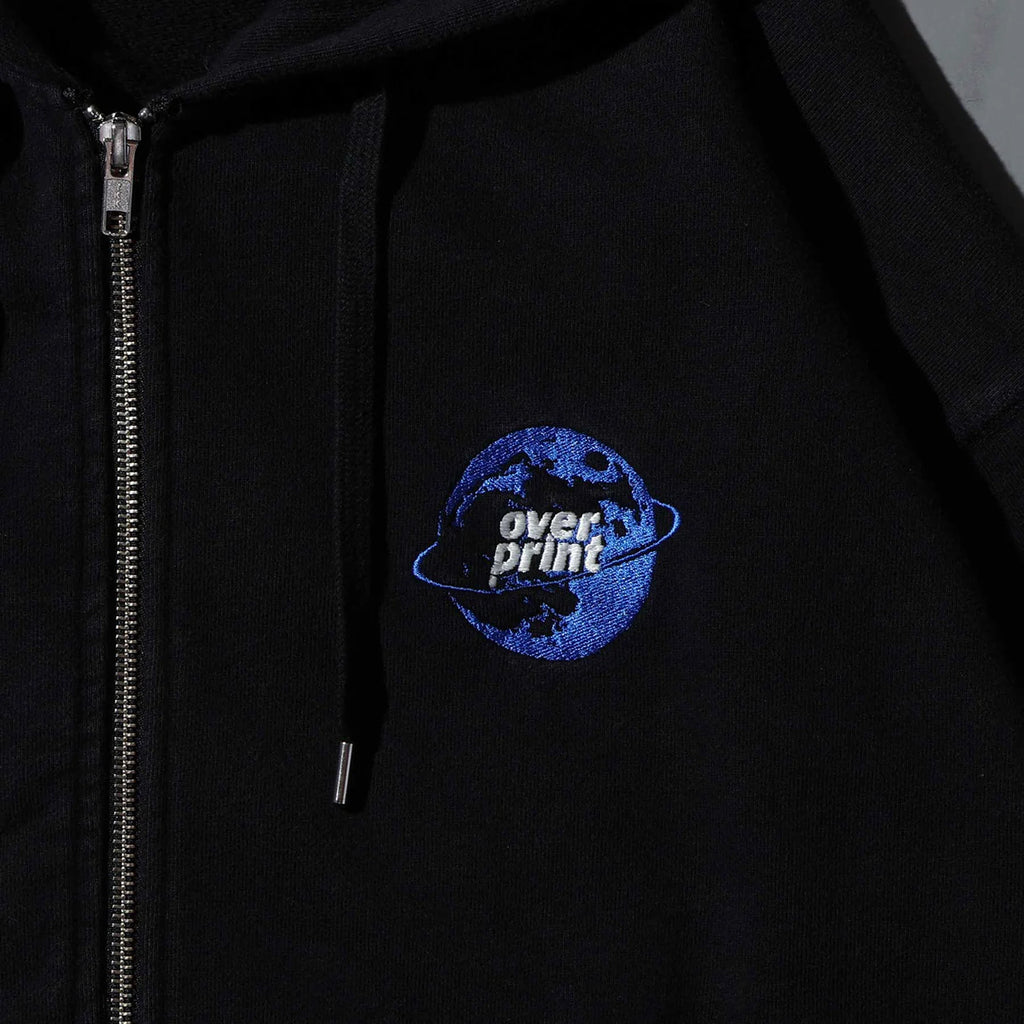 Over Print - MOON CHiLD Zip Hoodie - Charcoal