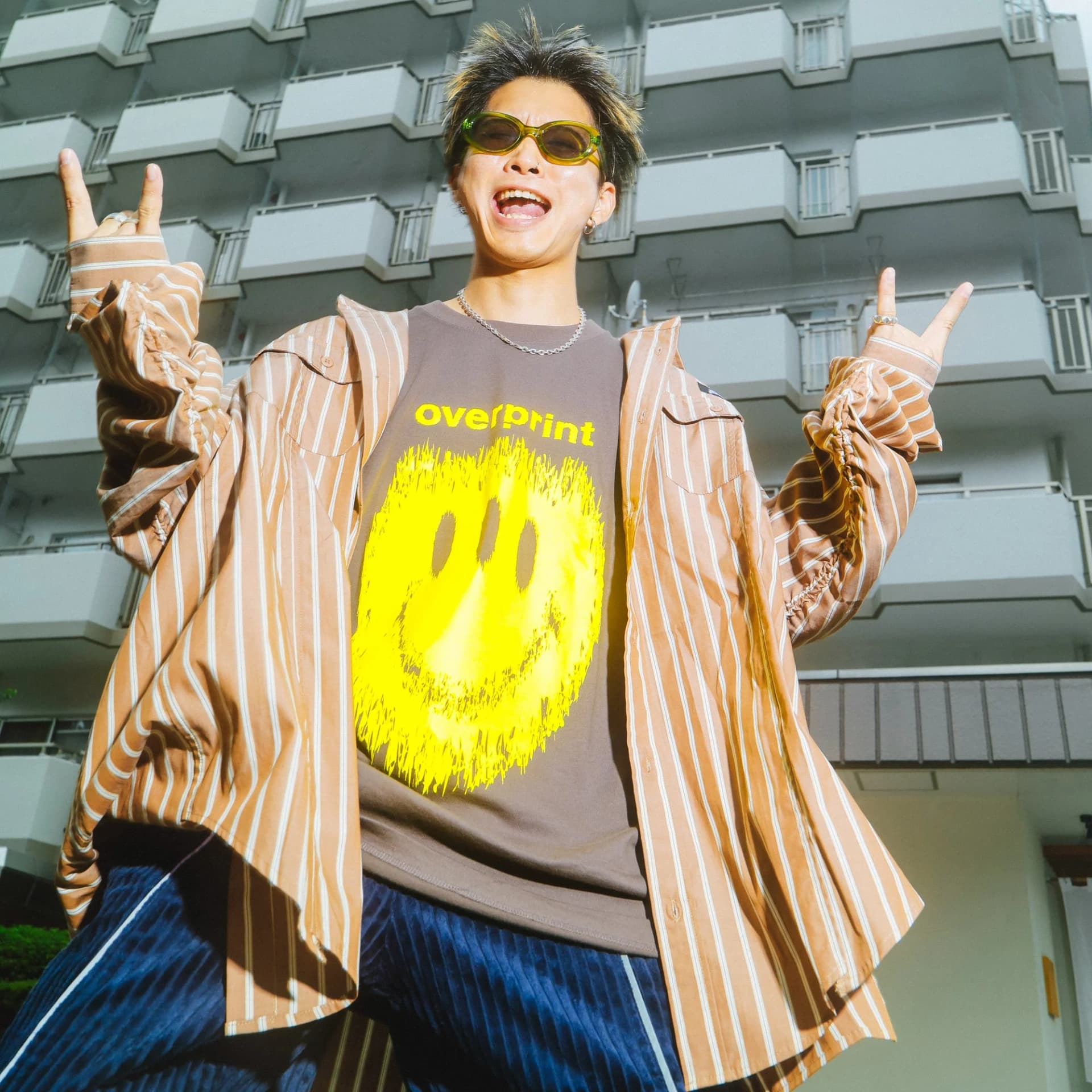 Over Print BREAK WIDE SHIRTS STRIPE 寬版條紋長袖襯衫