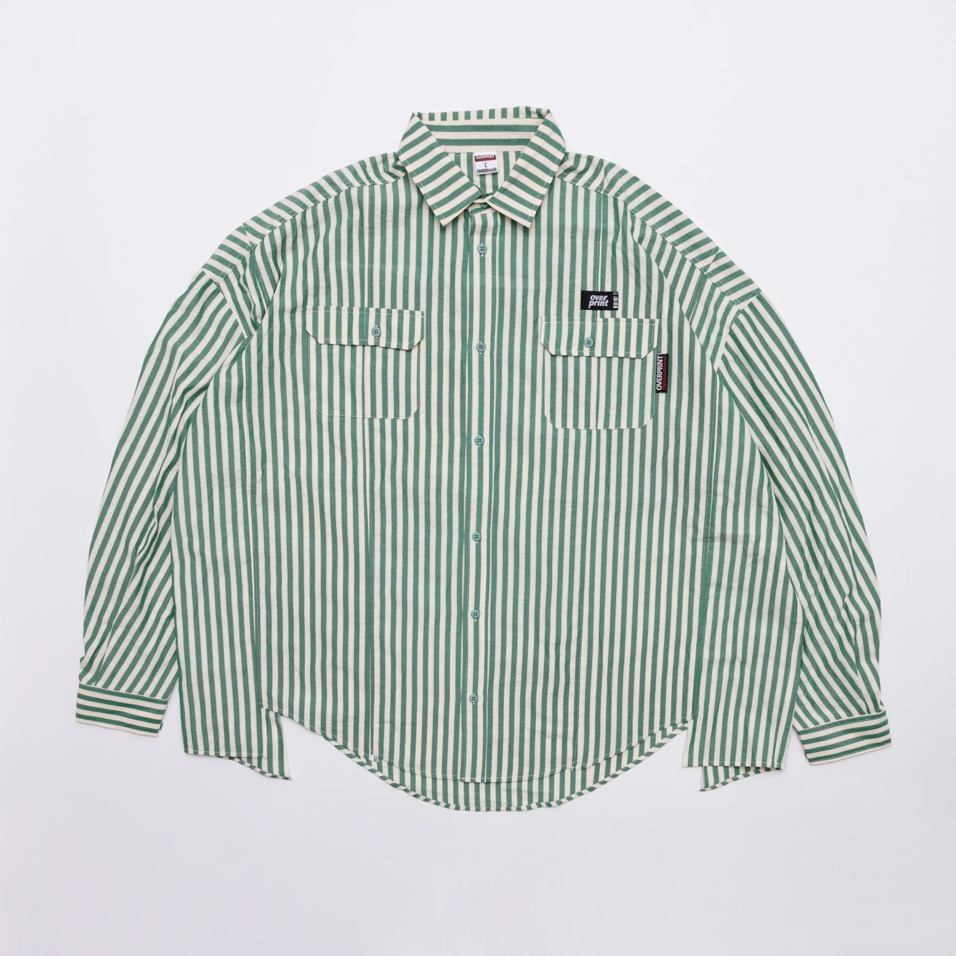 Over Print BREAK WIDE SHIRTS STRIPE 寬版條紋長袖襯衫