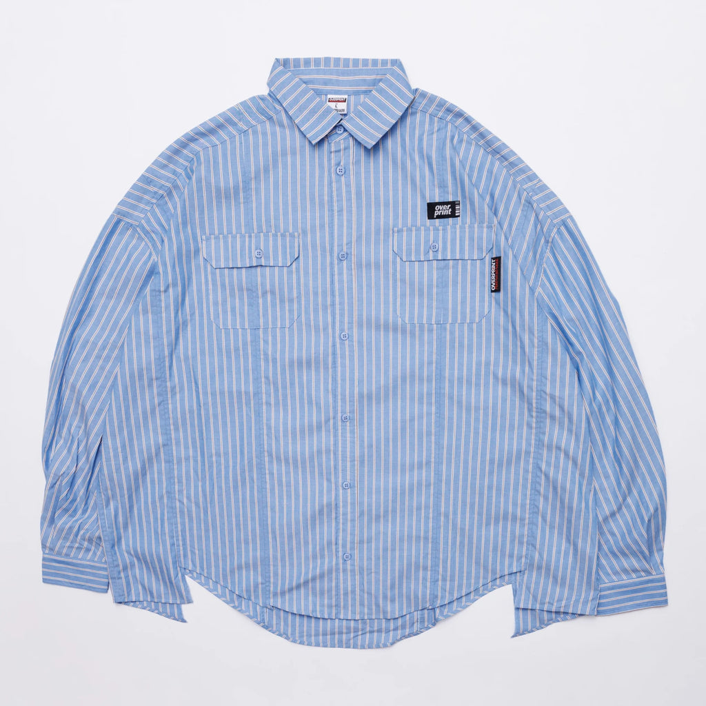 Over Print BREAK WIDE SHIRTS STRIPE 寬版條紋長袖襯衫