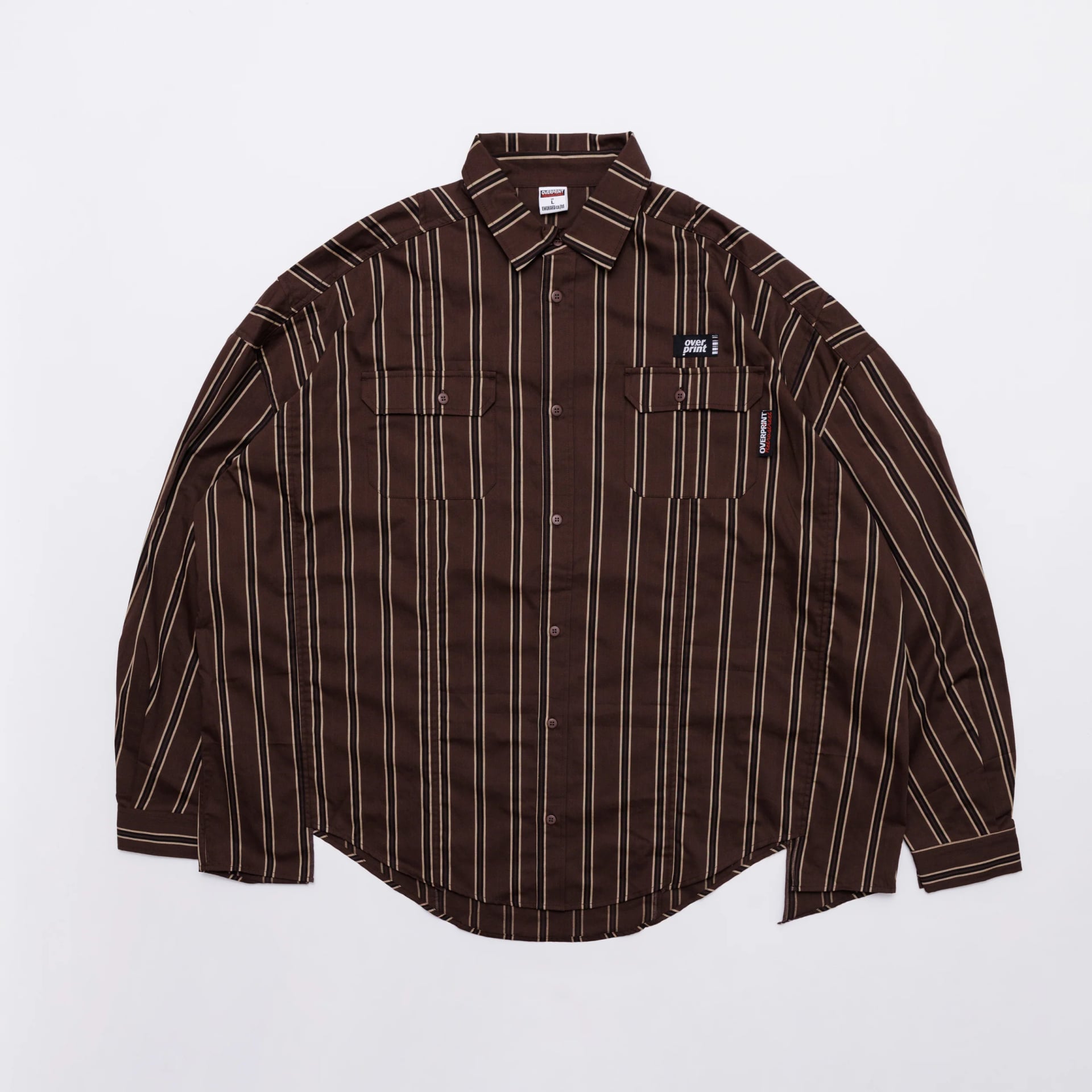 Over Print BREAK WIDE SHIRTS STRIPE 寬版條紋長袖襯衫
