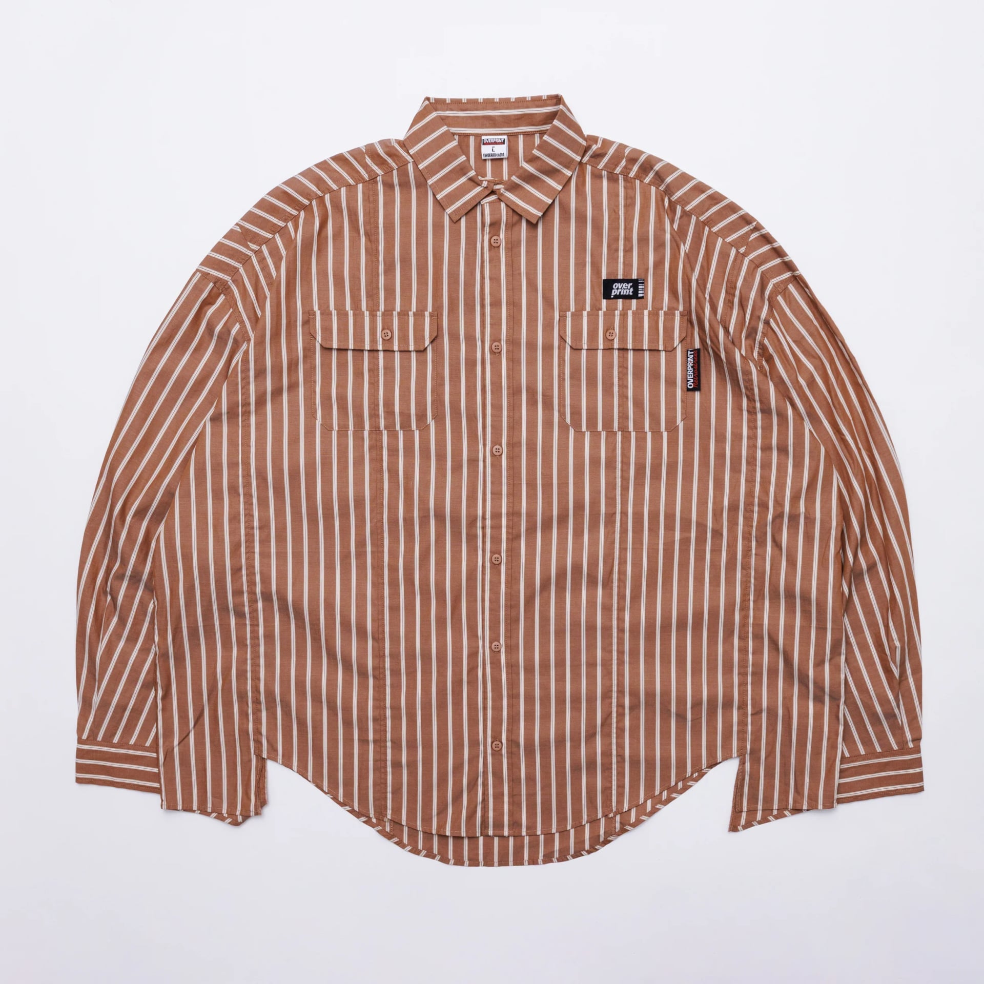 Over Print BREAK WIDE SHIRTS STRIPE 寬版條紋長袖襯衫