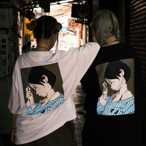 Over Print yinhao Tee_brown