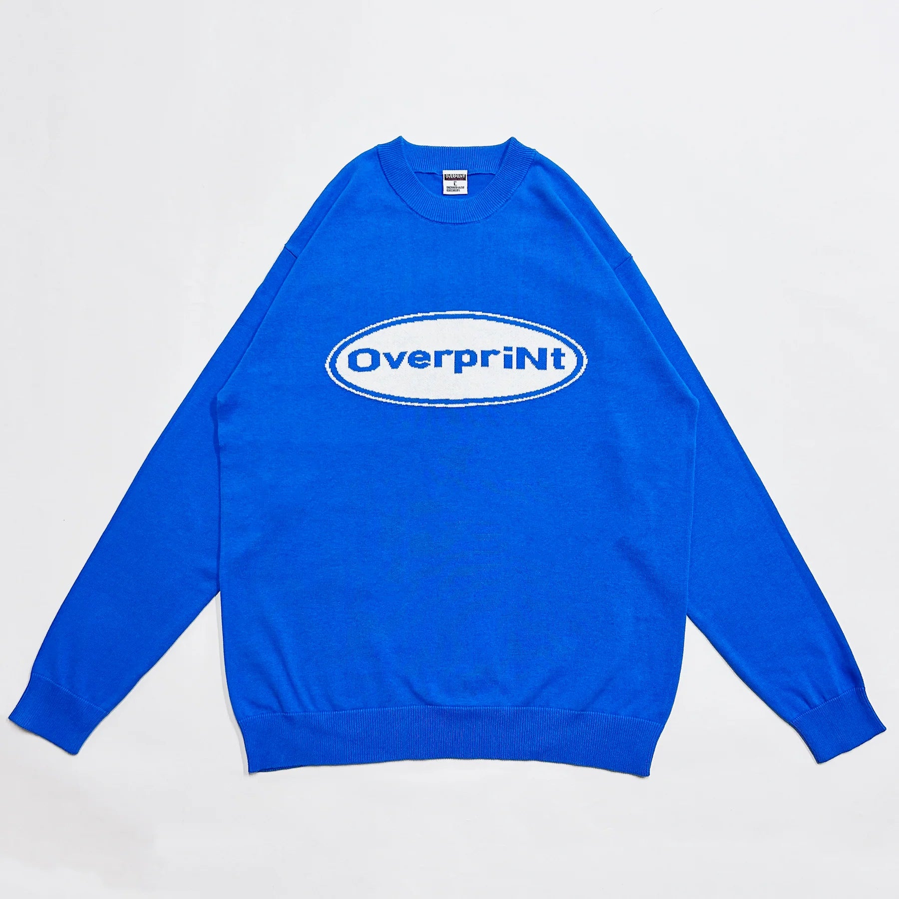 Over Print - OVAL cotton knit - Blue