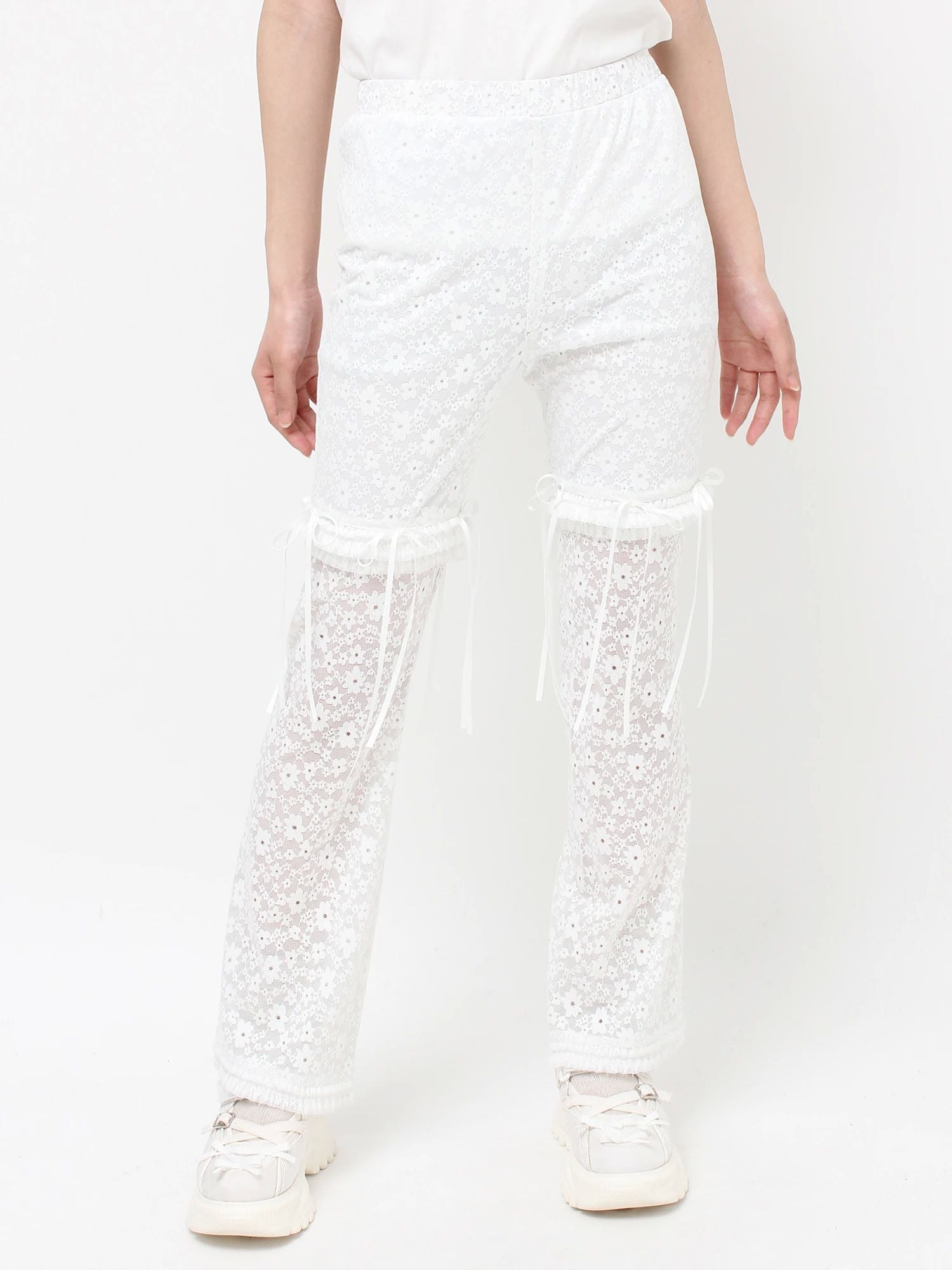 merry jenny｜[2way] Lace Biker Leggings Pants