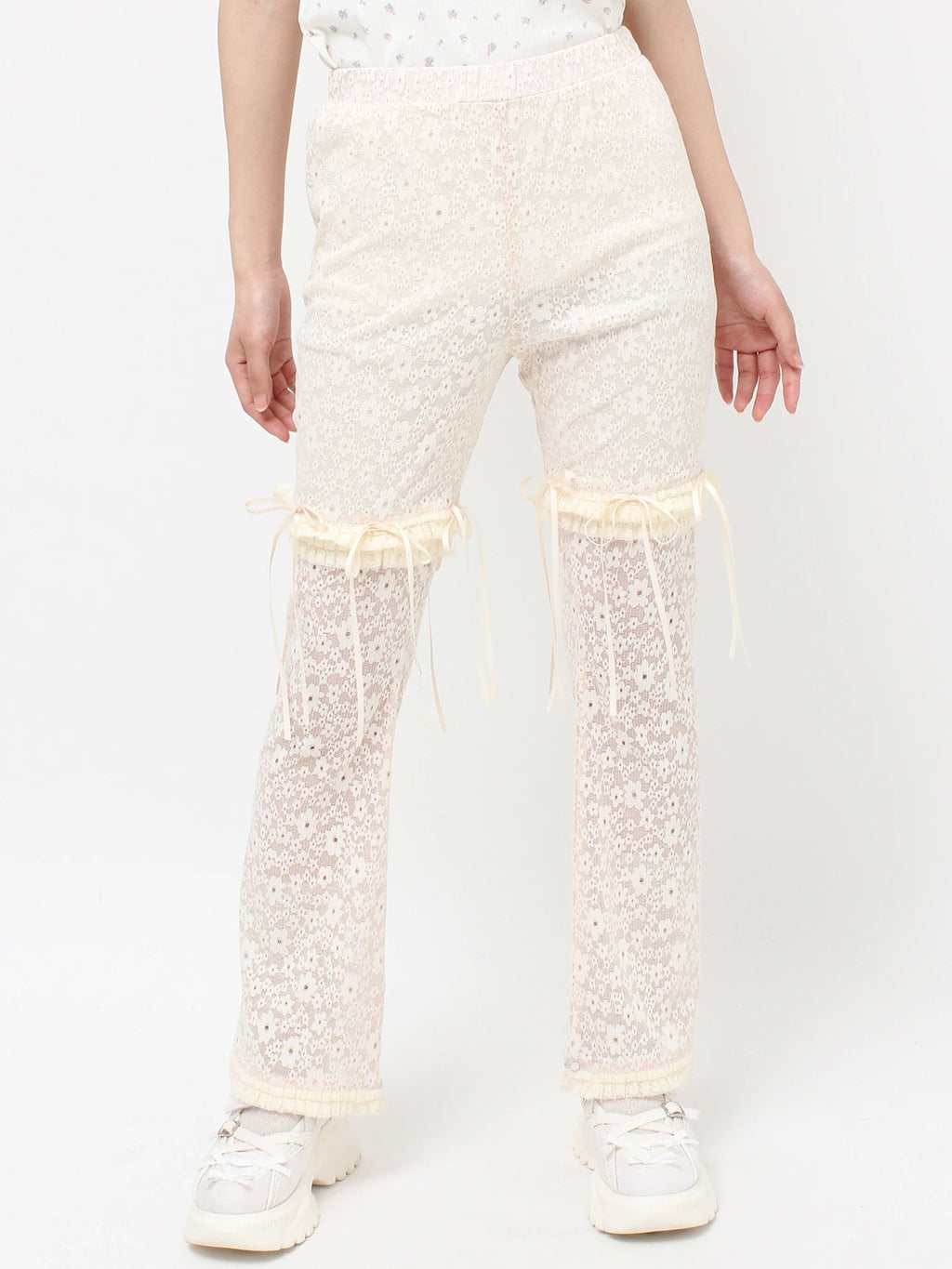 merry jenny｜[2way] Lace Biker Leggings Pants