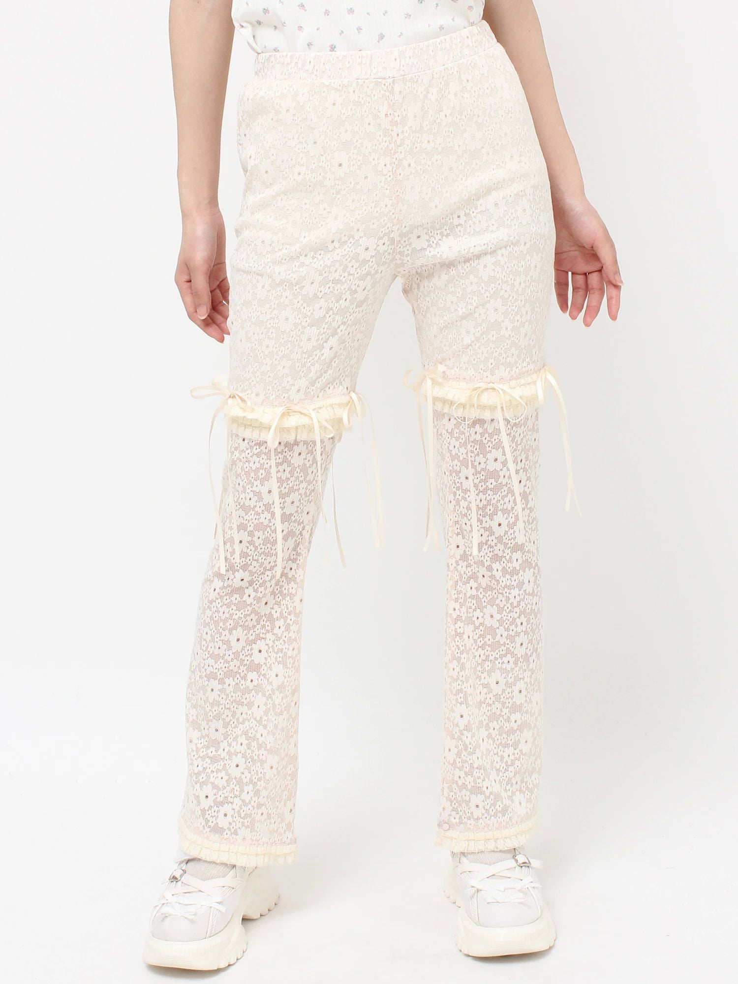 merry jenny｜[2way] Lace Biker Leggings Pants