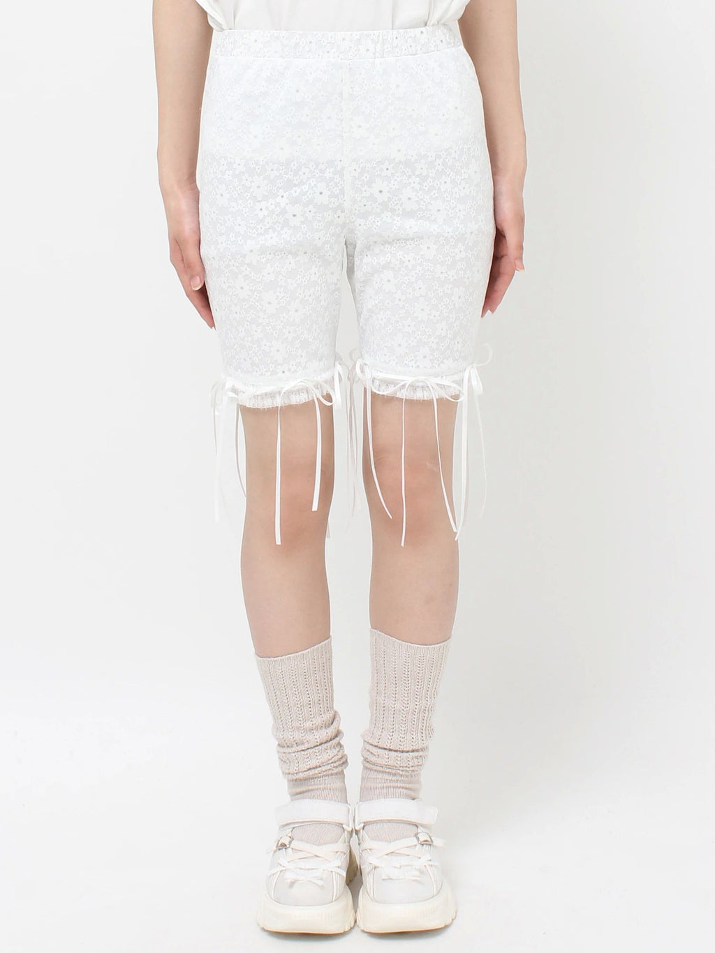 merry jenny｜[2way] Lace Biker Leggings Pants