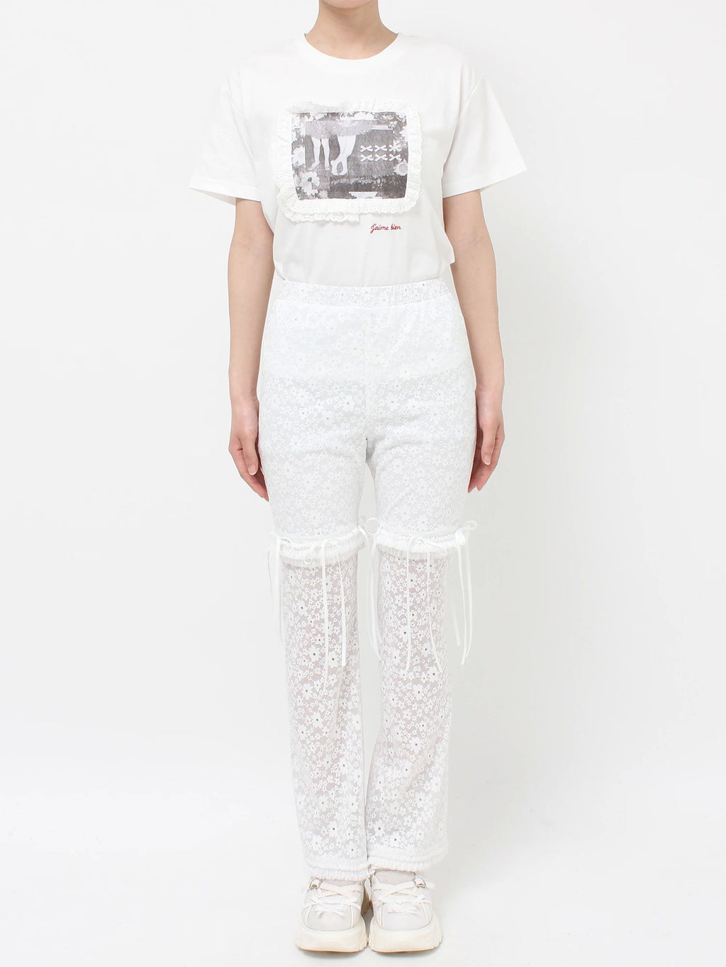 merry jenny｜[2way] Lace Biker Leggings Pants