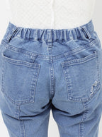 merry jenny｜ribbon slim flare denim pants