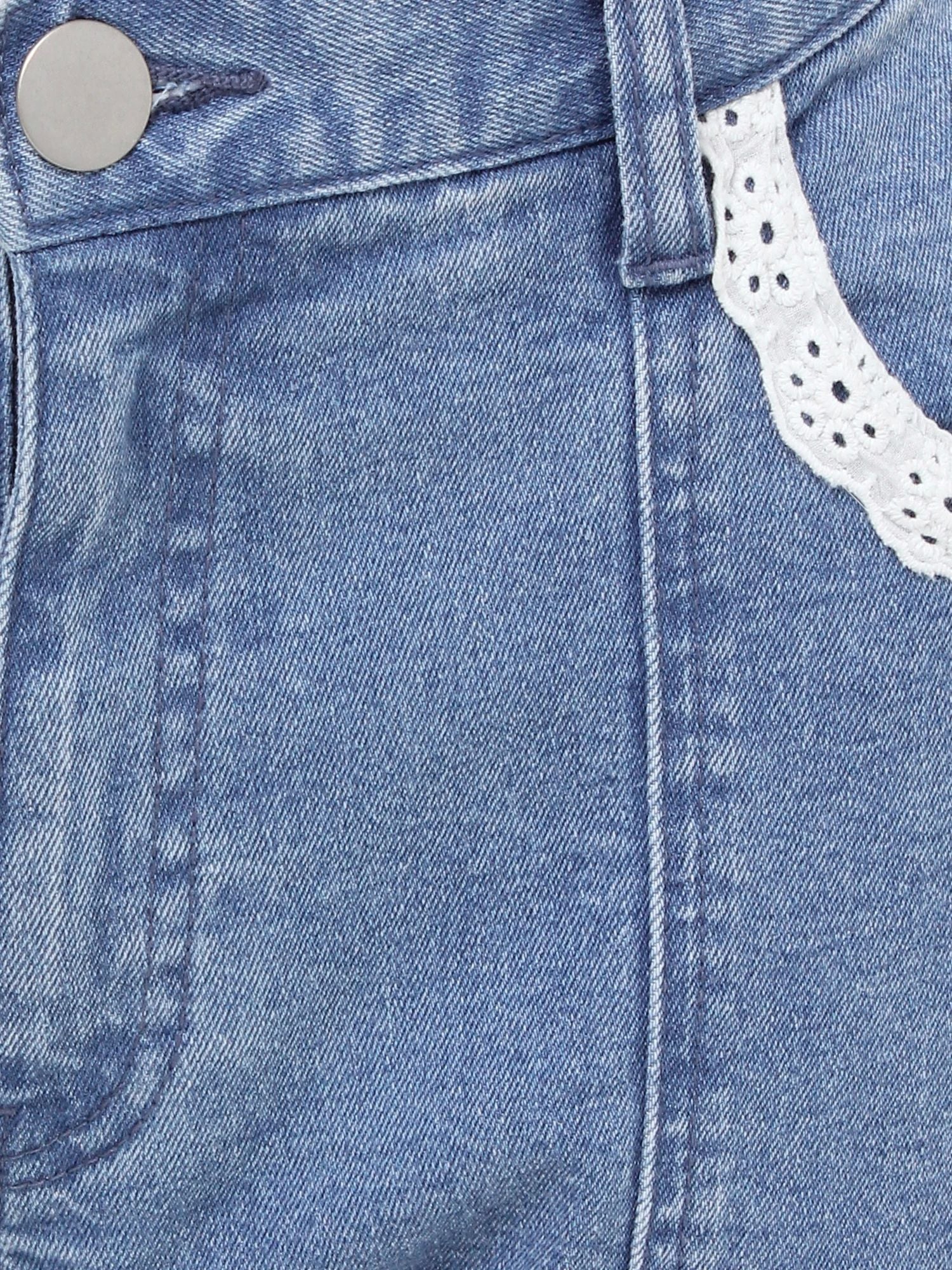 merry jenny｜ribbon slim flare denim pants
