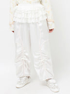 merry jenny｜Satin Frill Wide Pants