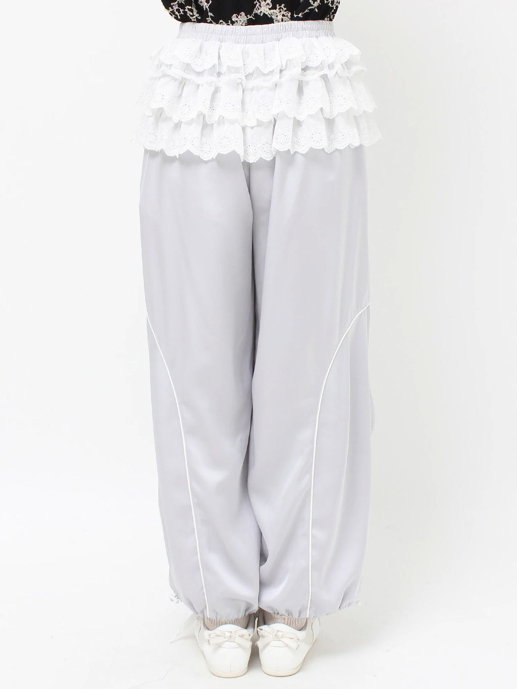 merry jenny｜Satin Frill Wide Pants