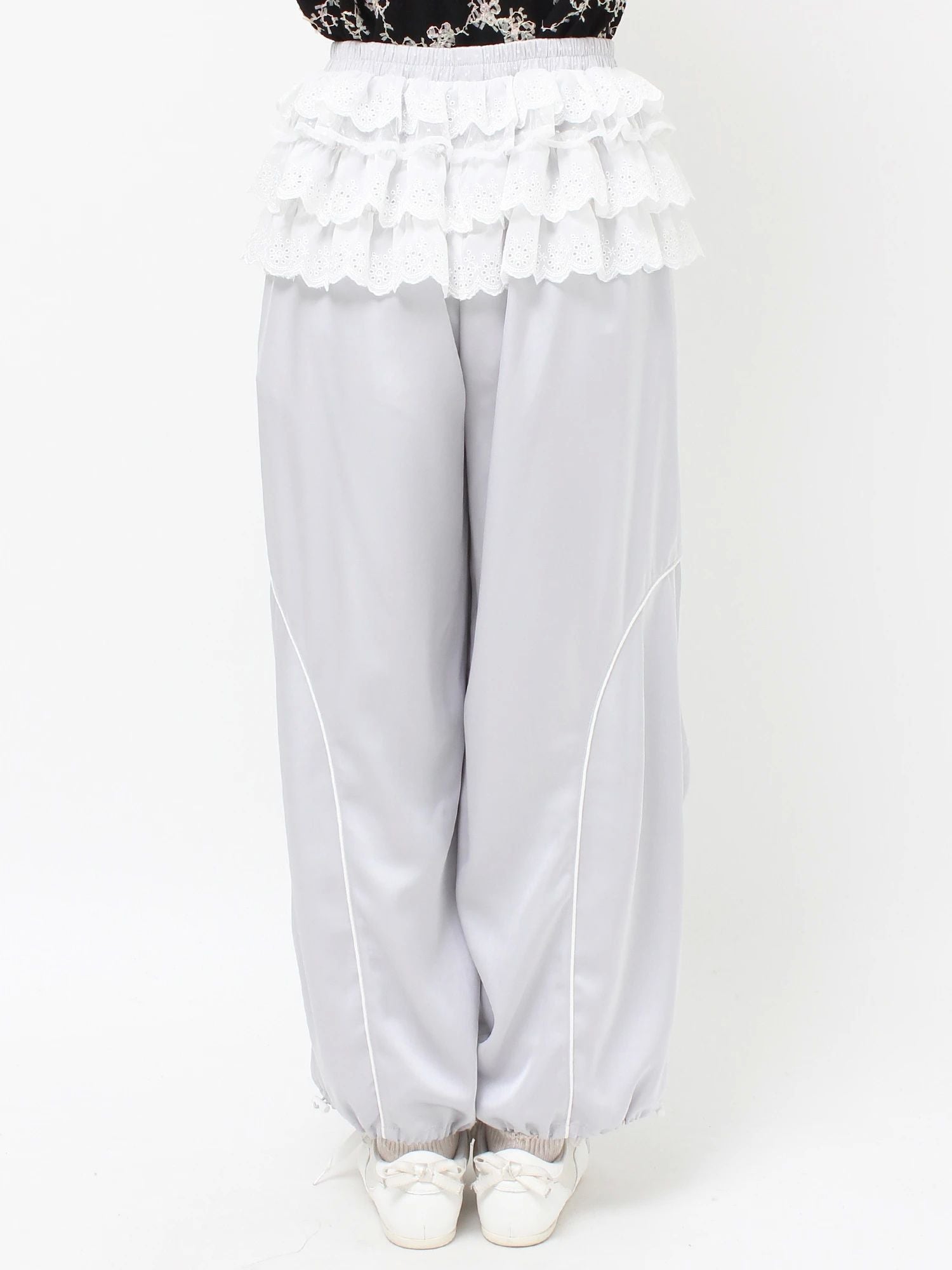 merry jenny｜Satin Frill Wide Pants