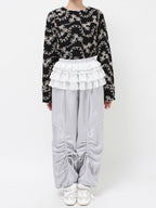 merry jenny｜Satin Frill Wide Pants