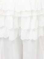 merry jenny｜Satin Frill Wide Pants