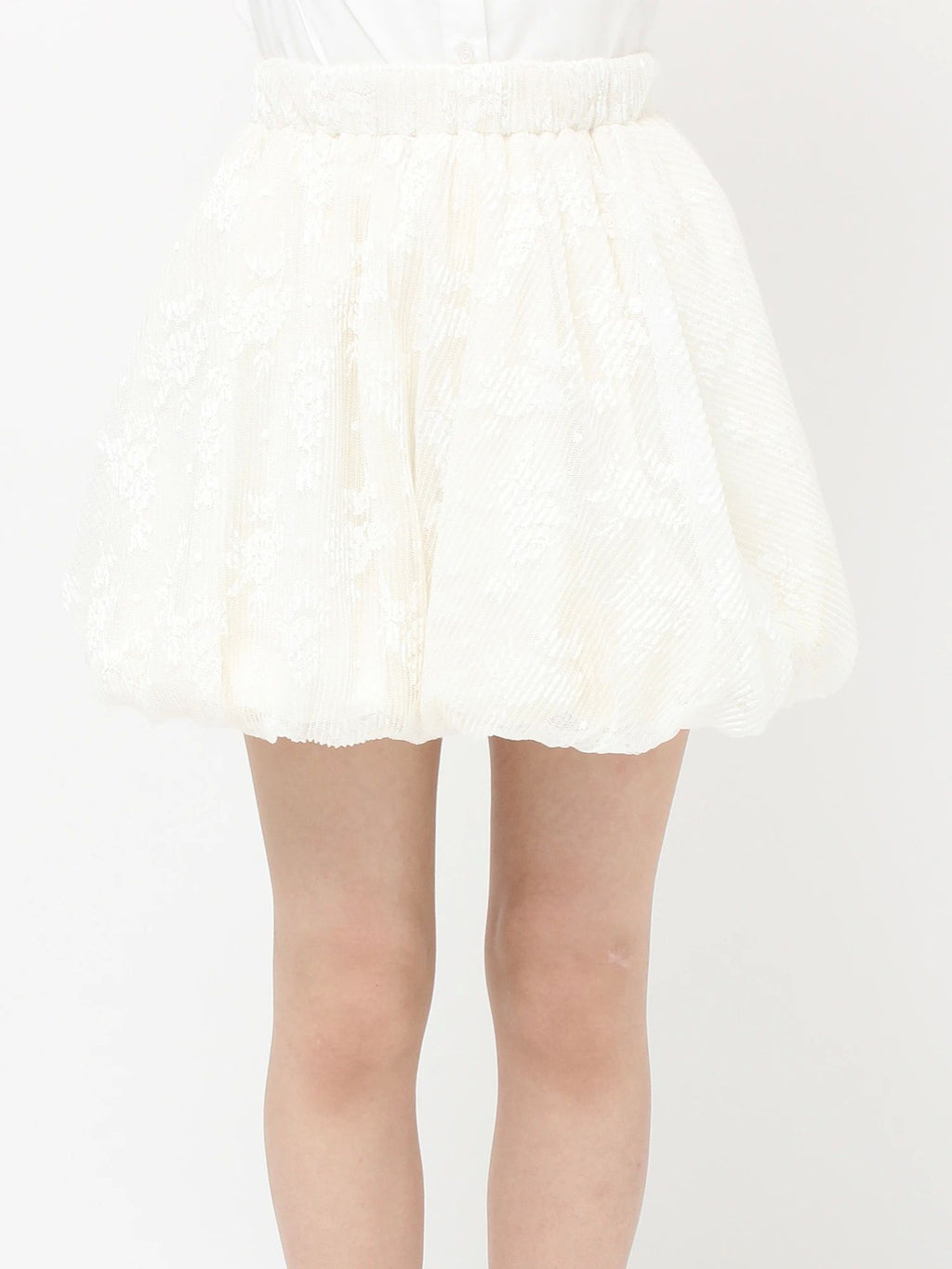 merry jenny｜Lace Balloon Mini Skirt