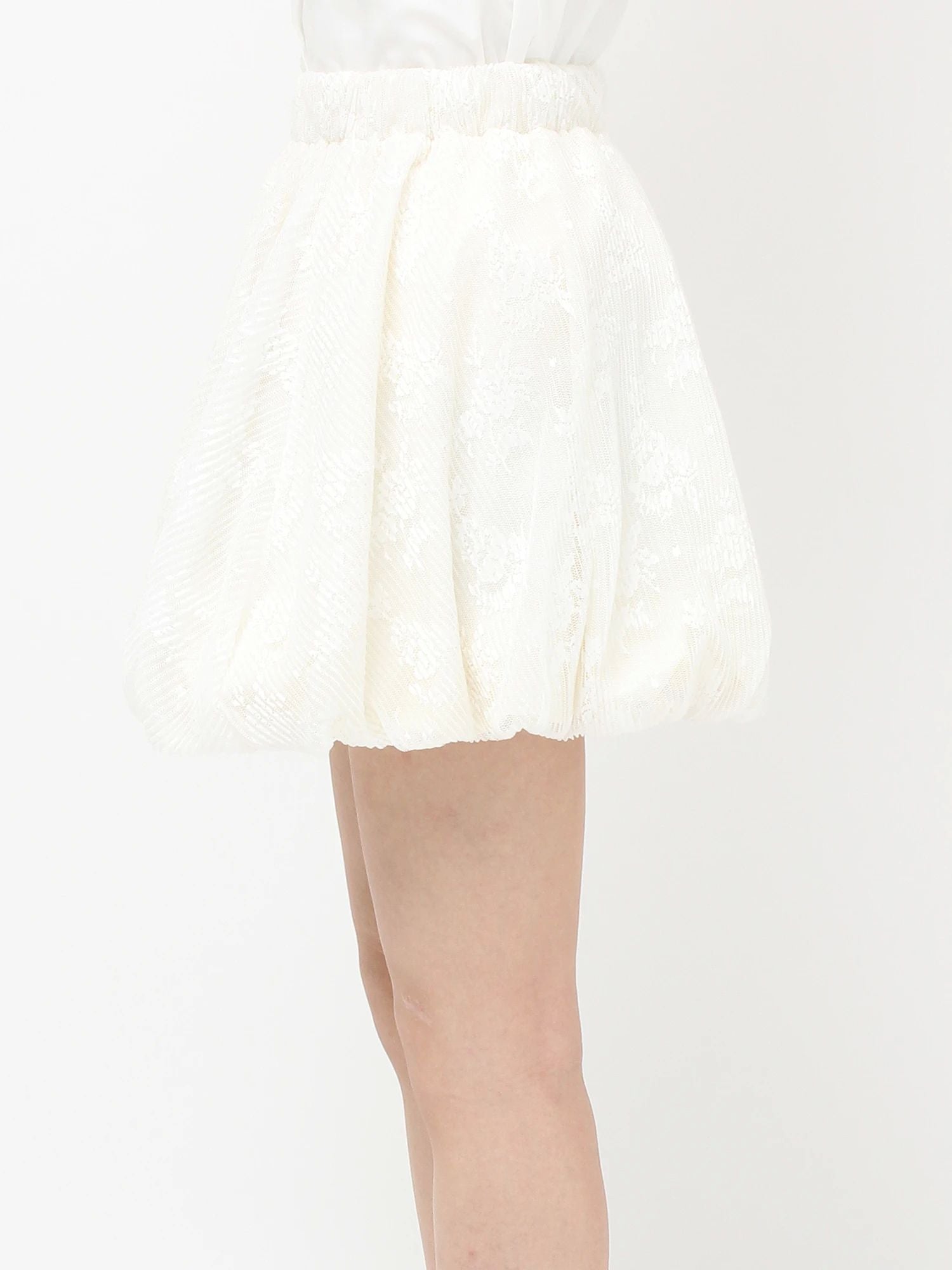 merry jenny｜Lace Balloon Mini Skirt
