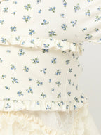merry jenny｜Floral frill ribbed bolero