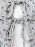 merry jenny｜Floral frill ribbed bolero