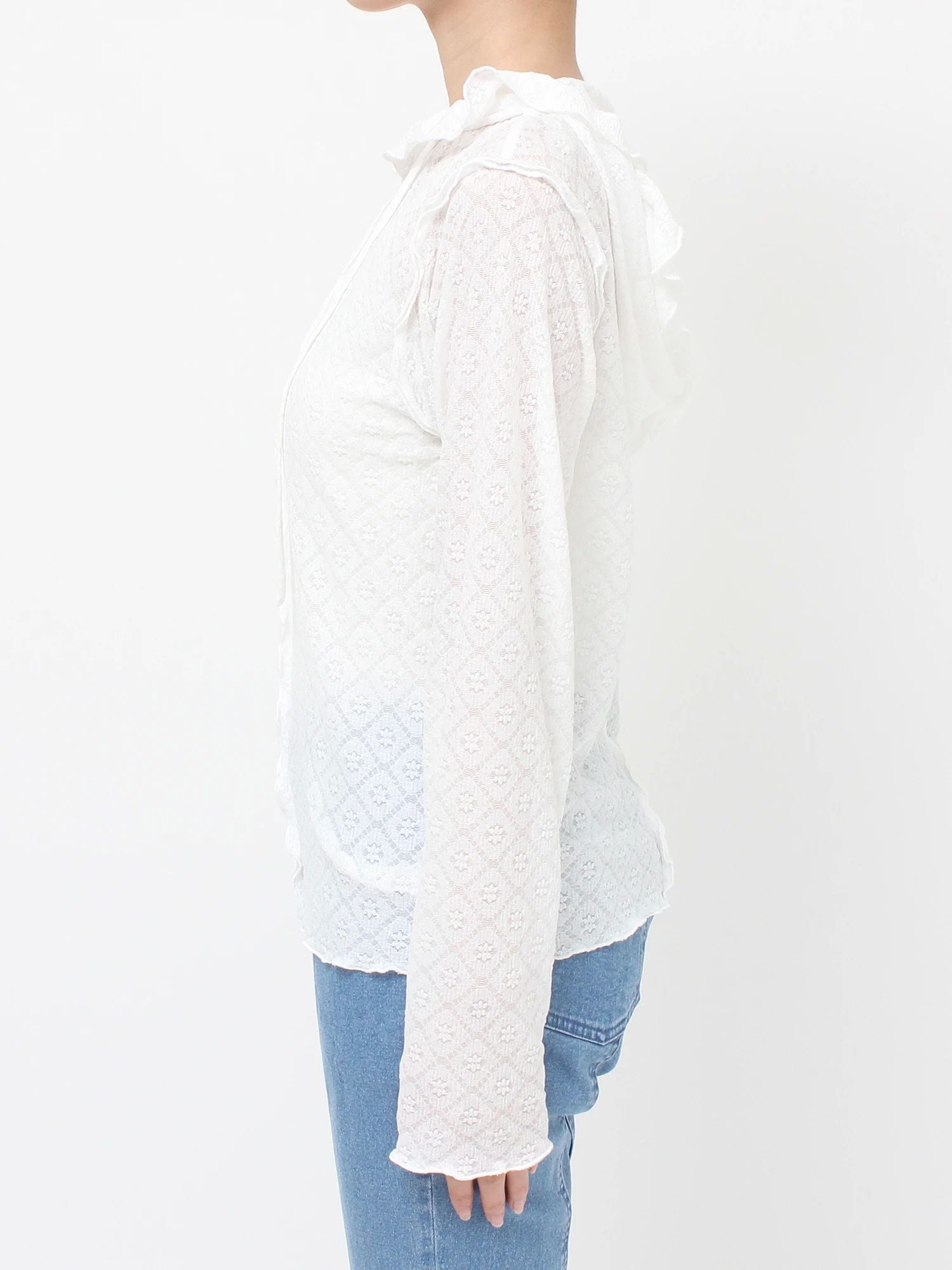 merry jenny｜Hooded Lace Top