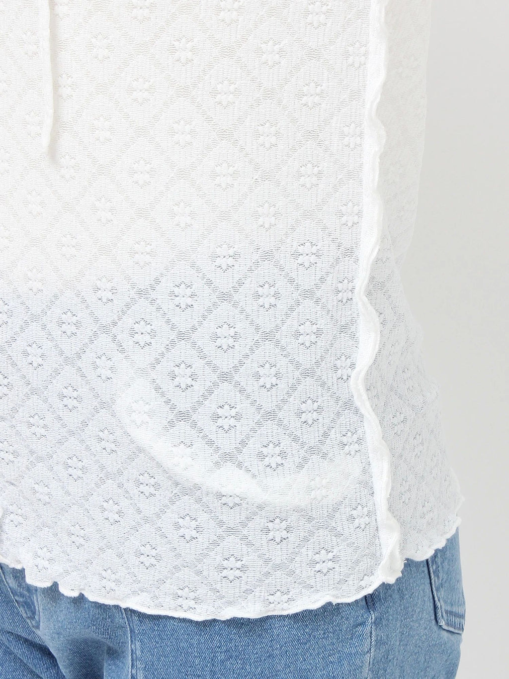 merry jenny｜Hooded Lace Top