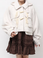 merry jenny｜Milk Shaggy Duffle Coat