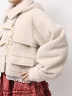 merry jenny｜Milk Shaggy Duffle Coat