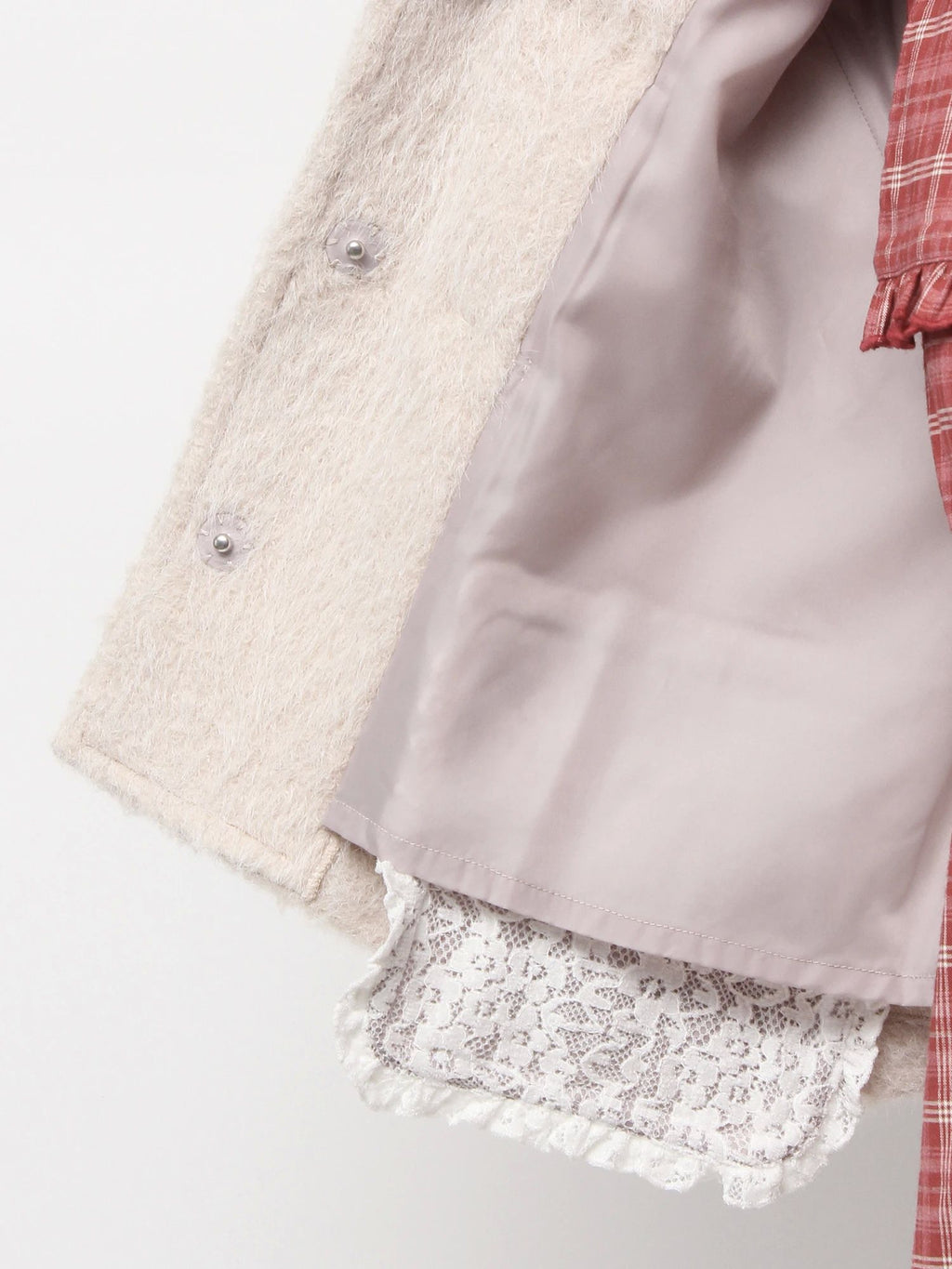 merry jenny｜Milk Shaggy Duffle Coat