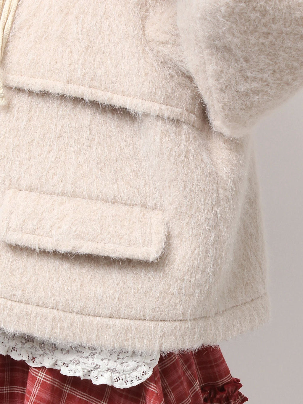 merry jenny｜Milk Shaggy Duffle Coat