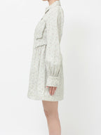 merry jenny｜Flower twill puff mini dress