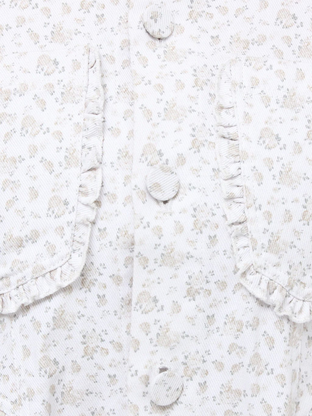 merry jenny｜Flower twill puff mini dress