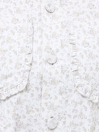 merry jenny｜Flower twill puff mini dress