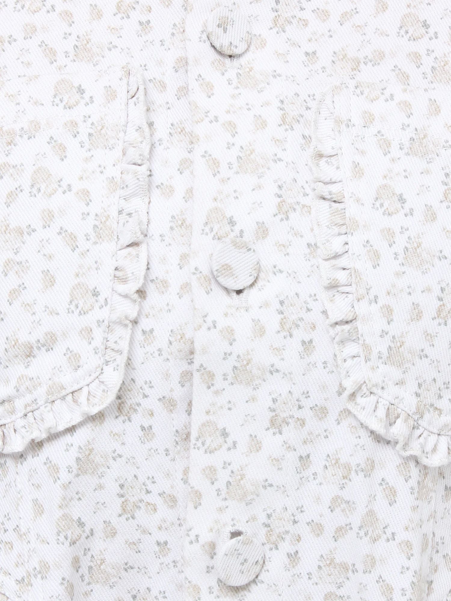 merry jenny｜Flower twill puff mini dress