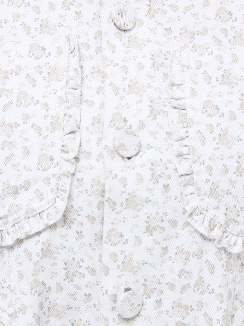 merry jenny｜Flower twill puff mini dress